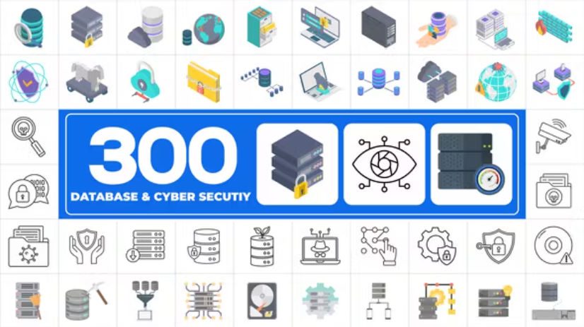 Videohive 300 Icons Pack - Cyber Security preview