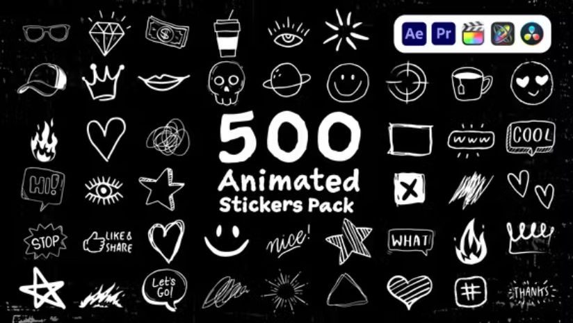 Videohive Animated Stickers Pack - INTRO HD