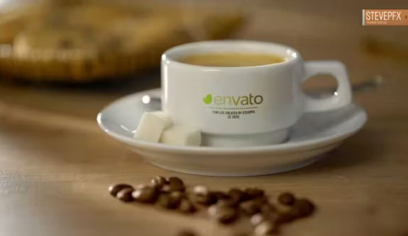 Videohive Coffee Americano Mockup Logo Opener