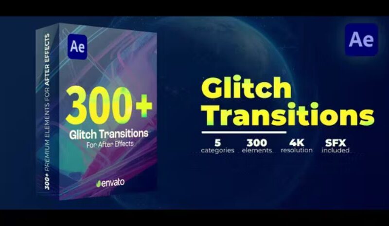 Videohive 300 Glitch Transitions