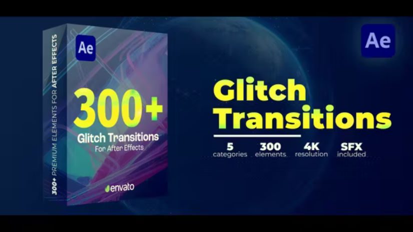 Videohive 300 Glitch Transitions preview