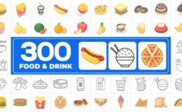Videohive 300 Icons Pack - Food & Drinks