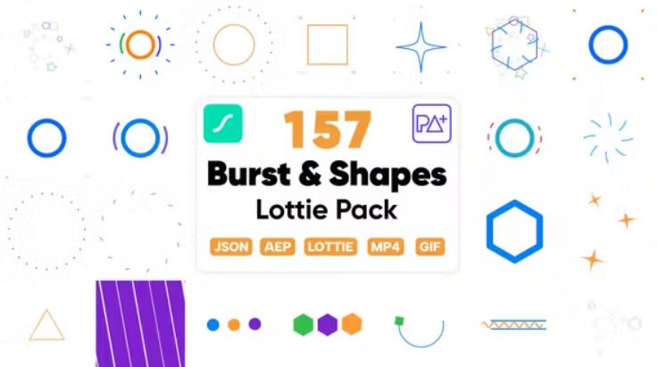 Videohive 157 Bursts & Shapes Lottie Pack