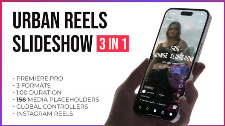 Videohive Urban Grunge Grid Slideshow Reels and Stories | Premiere Pro