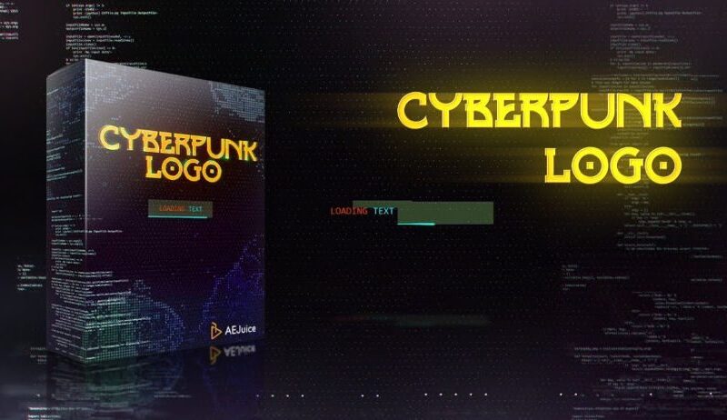 AEJuice Cyberpunk Glitch Logo Animation