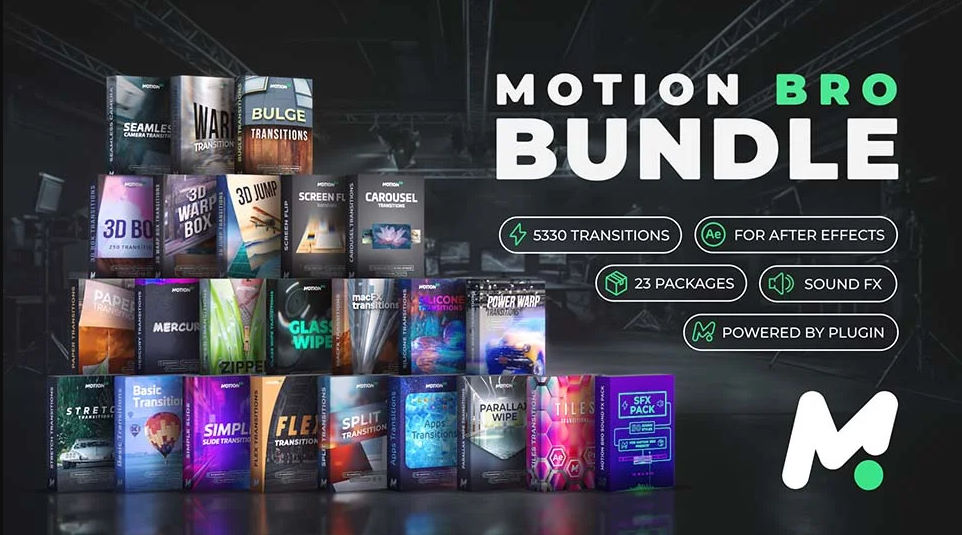 Motion Bro Bundle For After Effects - 5000 Transitions - INTRO HD