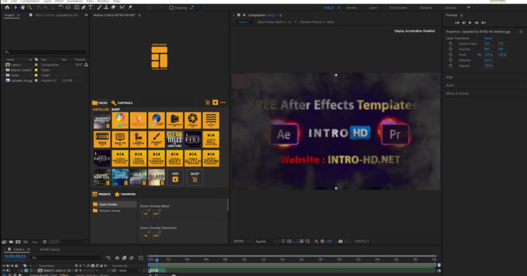Motion Control Packs Collection 2023 INTRO HD