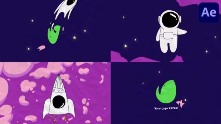 Videohive Spaceman Logo Opener for After Effects