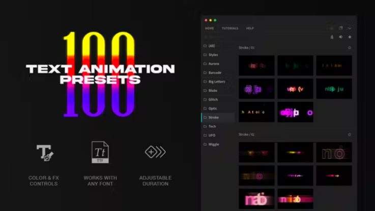 Videohive 100 Text Presets for Premiere Pro