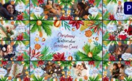 Videohive Christmas Watercolor Greeting Card for Premiere Pro