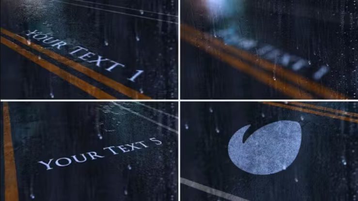 Videohive Rainy Title and Logo Opener