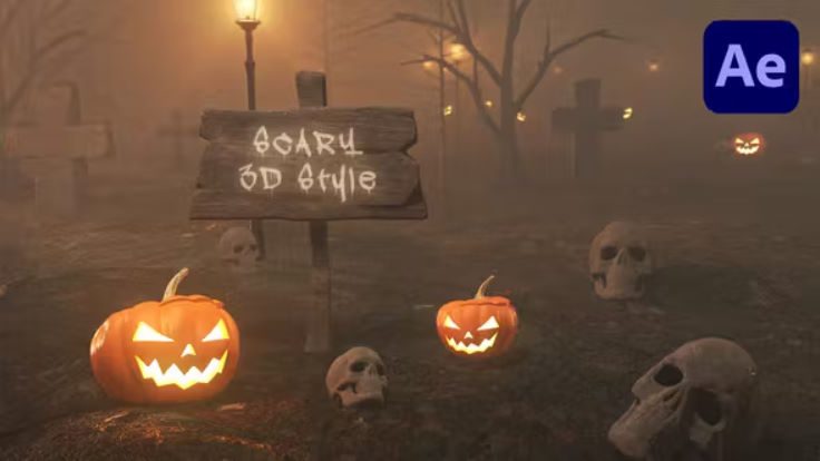 Videohive Scary Halloween 3D Logo Intro