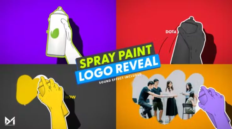 Videohive Spray Pain Reveal – Logo Image and Video