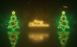 Videohive Christmas Neon Lights Wishes