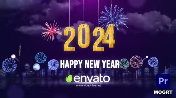 Videohive Happy New Year Wishes 2024 MOGRT