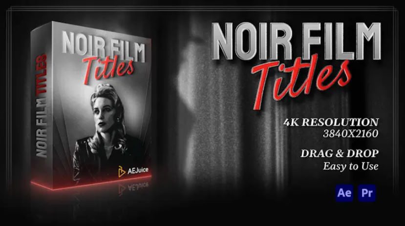AEJuice Noir Film Titles for After Effects & Premiere Pro preview