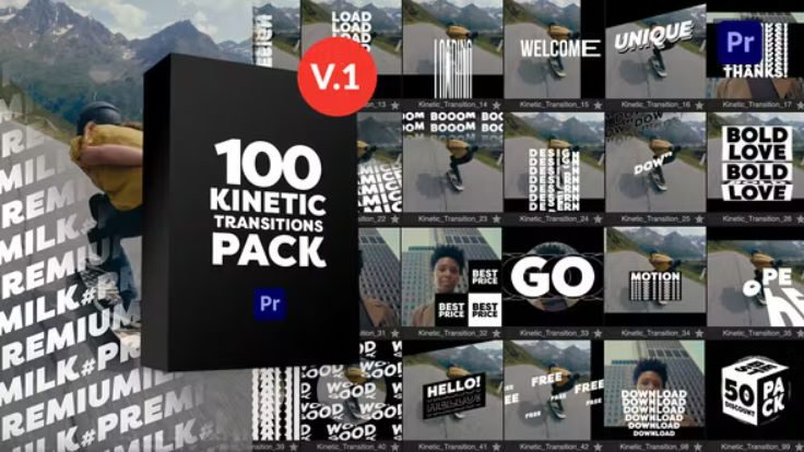 Videohive Kinetic Transitions Pack for Premiere Pro