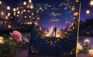 Videohive Luxurious Golden 3D Wedding Invitation Slideshow