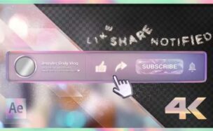 Videohive Youtube Subscribe Rainbow Glass Button