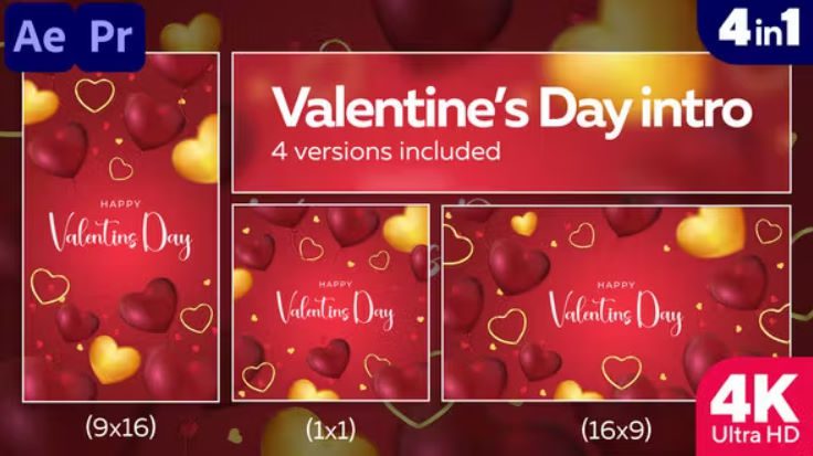 Videohive Valentine’s Day Intro || Love Story Intro (MOGRT)