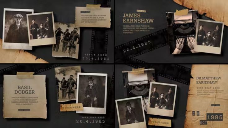 Videohive Vintage Documentary Slideshow Video Template