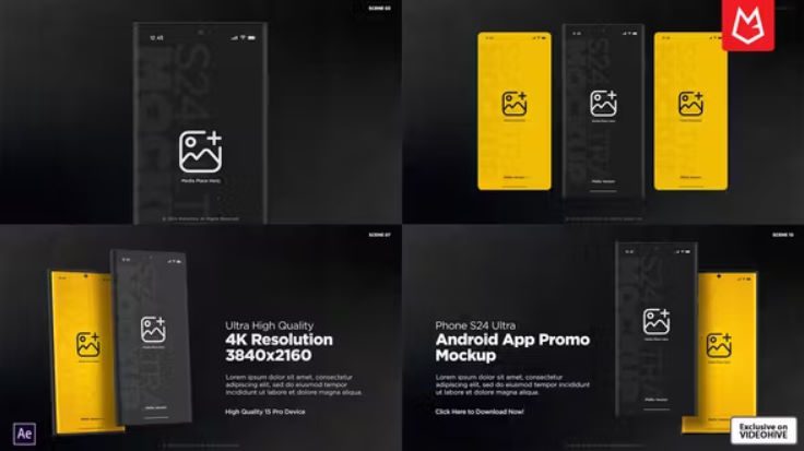 Videohive Android App Promo Mockup | S24 Ultra Matte Black