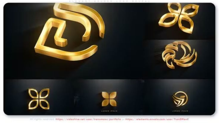 Videohive Elegant Golden Logo Reveal