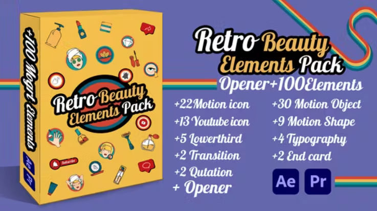 Videohive Retro Beauty Elements Pack