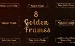 Videohive 8 Golden Art Nouveau Frames