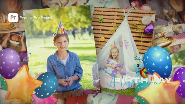 Videohive Happy Birthday Photo Slideshow | MOGRT