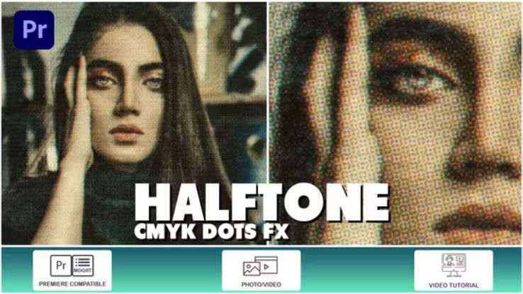 Videohive Halftone CMYK Dots FX I Premiere