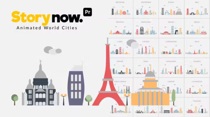 Videohive Story Now | Animated World Cities for Premiere Pro