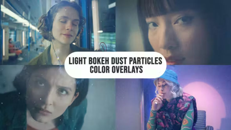 Videohive light Bokeh Dust Particles Color Overlays