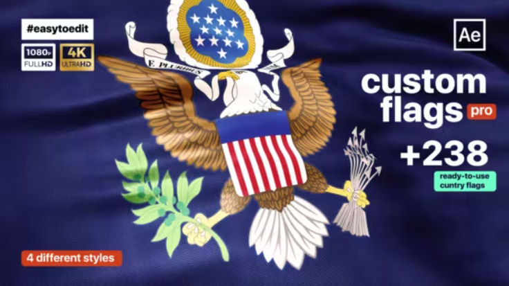 Videohive Custom Flags Pro – Flag Animator