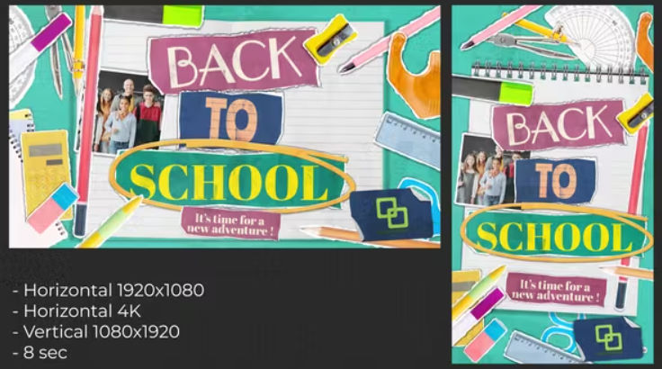 Videohive Back To School Paper Slideshow