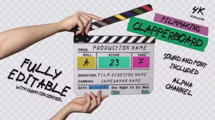 Videohive Clapperboard Slate Opener | MOGRT