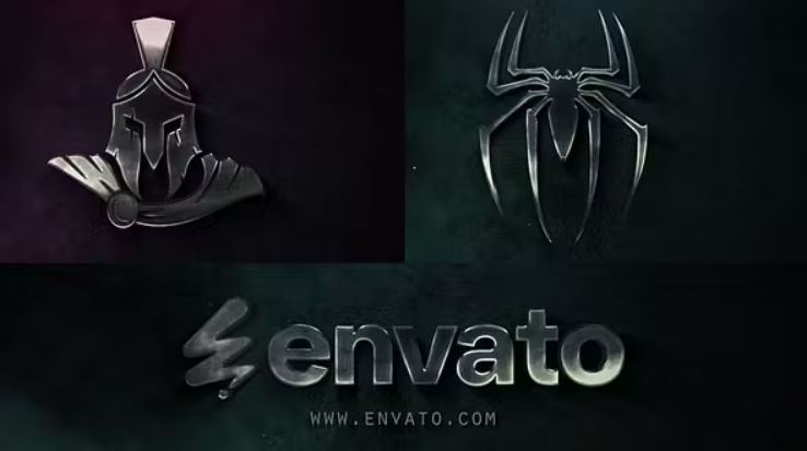 Videohive Dark Cinematic Metal Logo Intro