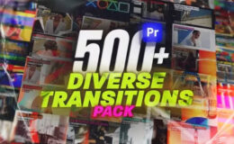 Videohive Diverse Transitions Pack for Premiere Pro: Glitch, Film, Light, Seamless, Collage, Paper & More