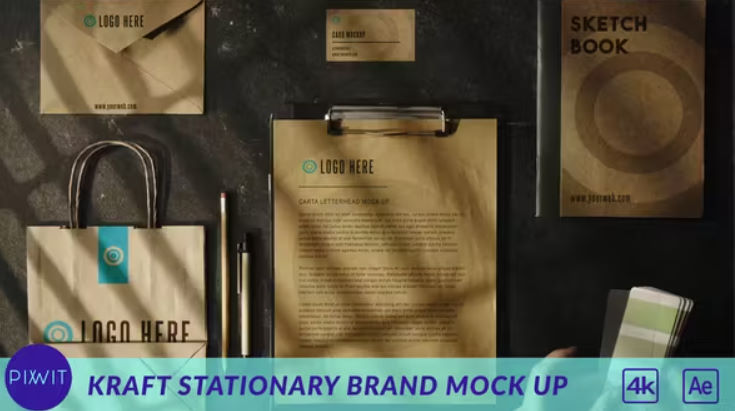 Videohive Kraft Stationary Brand Mock Up