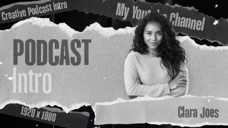 Videohive Podcast Intro | Paper Style | Black and White