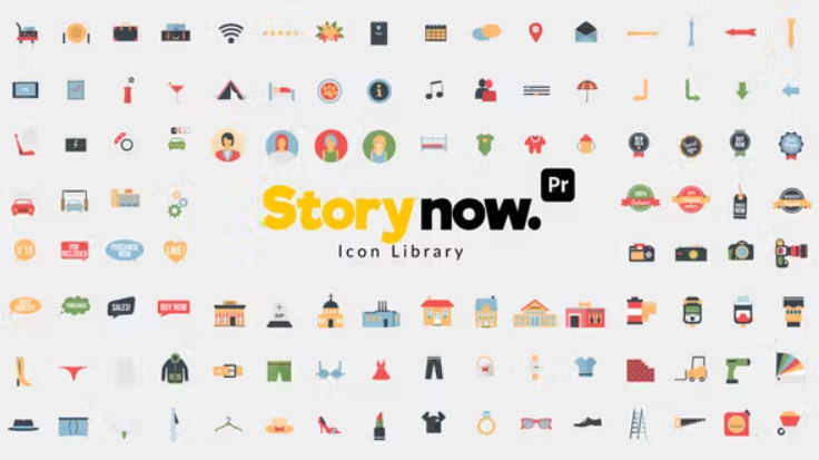 Videohive Story Now | 1400 Icons Library for Premiere Pro