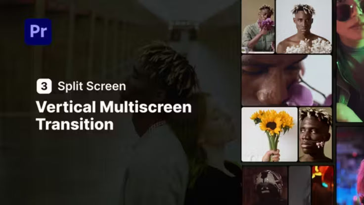 Videohive Vertical Multiscreen Transition – 3 Split Screen for Premiere Pro