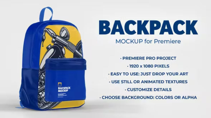 Videohive Backpack Mockup Template – Animated Mockup PREMIERE