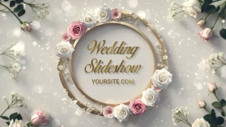 Videohive Luxurious 3D Rose Frame Wedding Invitation Slideshow