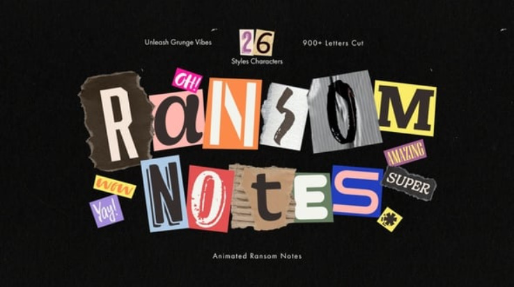 Videohive Ransom Note Animated Letters Set