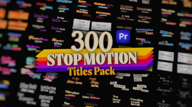 Videohive Stop Motion Text Overlays Pack for Premiere Pro