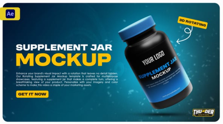 Videohive Supplement Jar Video Mockup