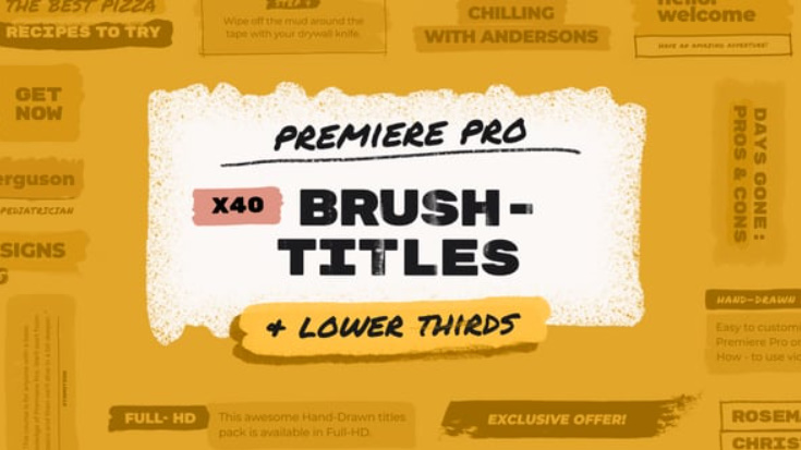 Videohive Brush Stroke Titles Lower Thirds