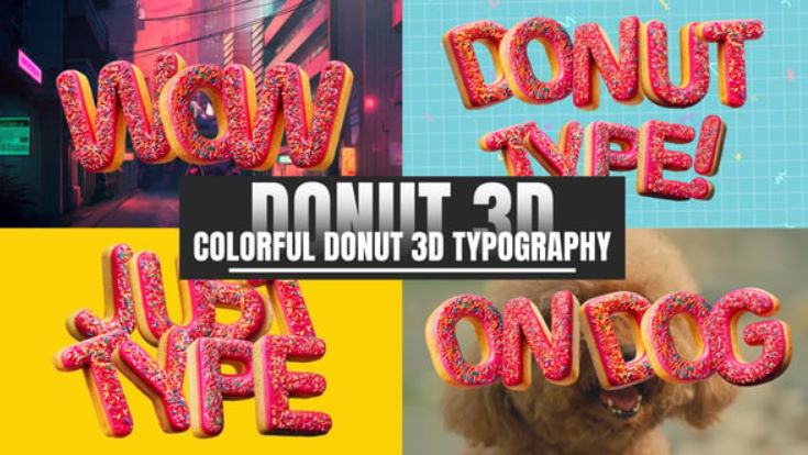 Videohive Colorful Donut Letters Pack