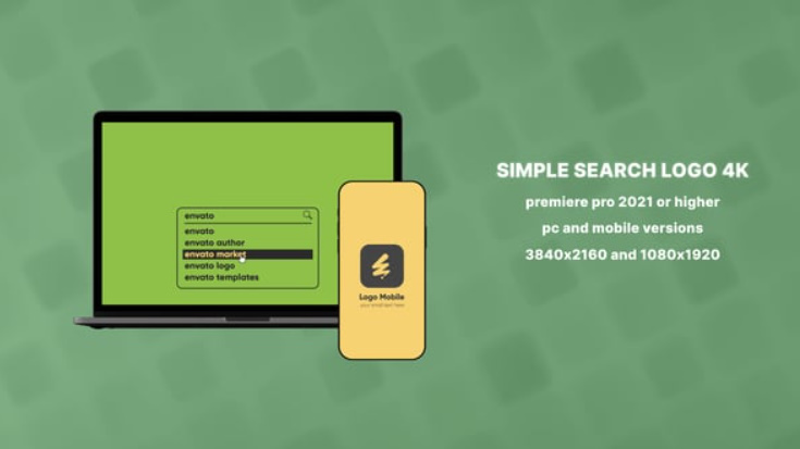 Videohive Premiere Pro Simple Search Logo 4K for PC and Mobile